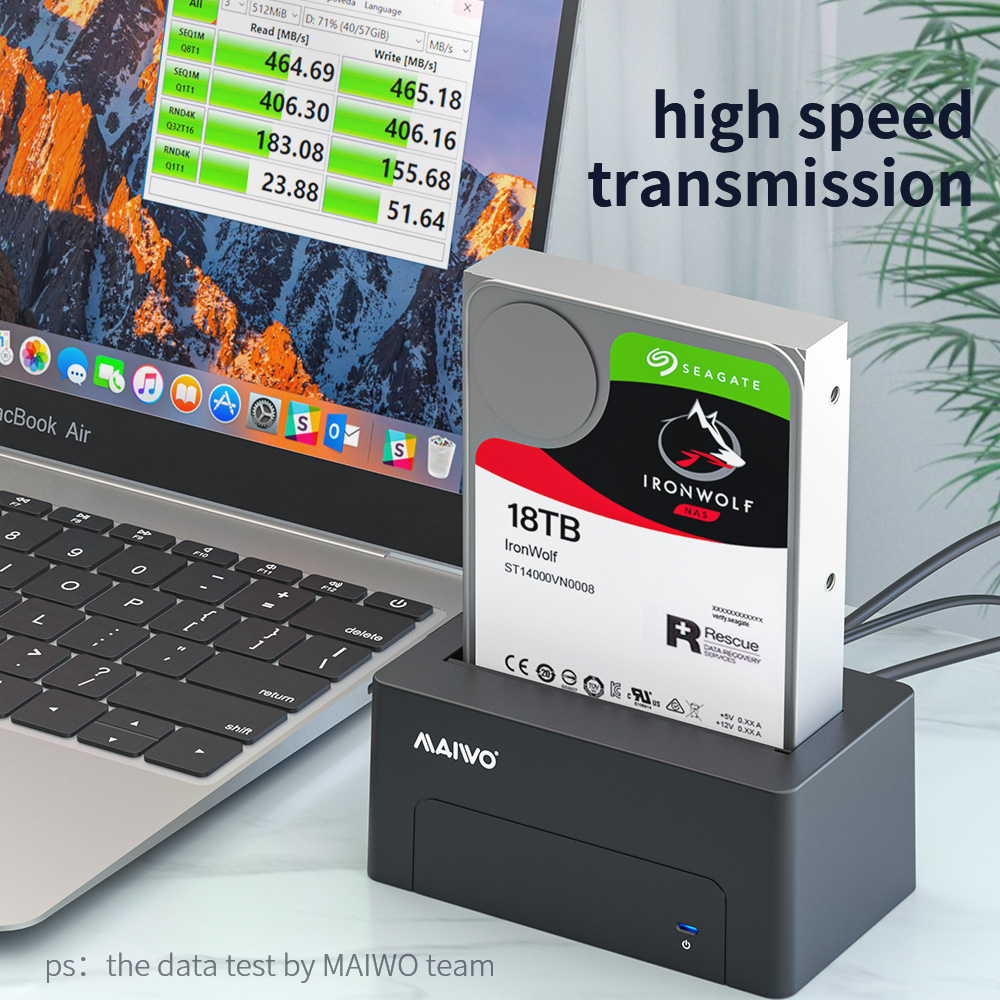USB 3.0 to SATA docking station Adapter for 2.5 & 3.5 Inch HDD SSD SATA, Speed up to 5Gbps MAIWO K308NEW USB 3.0 to SATA docking station Adapter for 2.5 & 3.5 Inch HDD SSD SATA, Speed up to 5Gbps MAIWO K308NEW